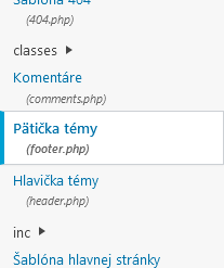 Súbor pätička témy